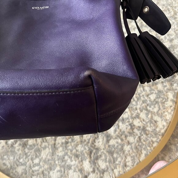 Authentic Coach Legacy Leather Bag Duffle Sac 19889 Hobo Shoulder Bag, Purple - Picture 7 of 15